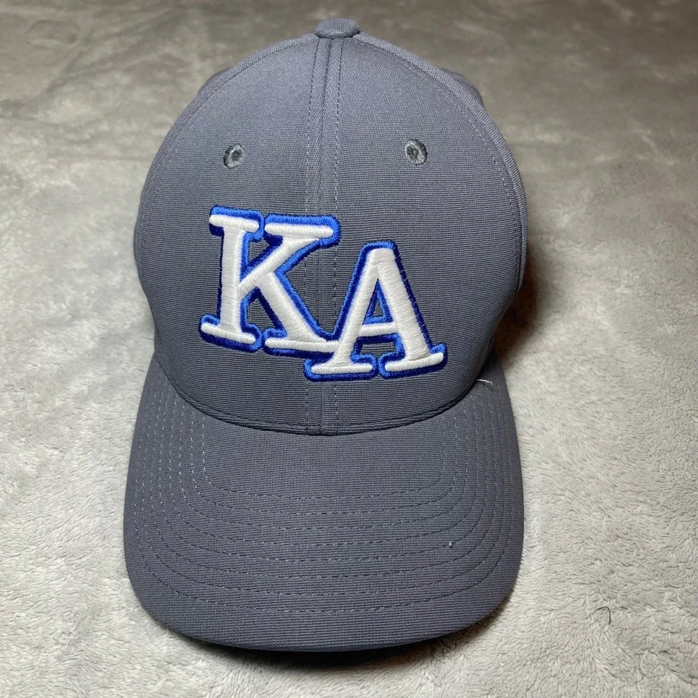 Pacific Headwear Hat Mens L-XL Grey 498F Performance KA Embroidered Fitted Cap